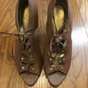 BCBGirls Lace up Gladiator Wedges sz 10